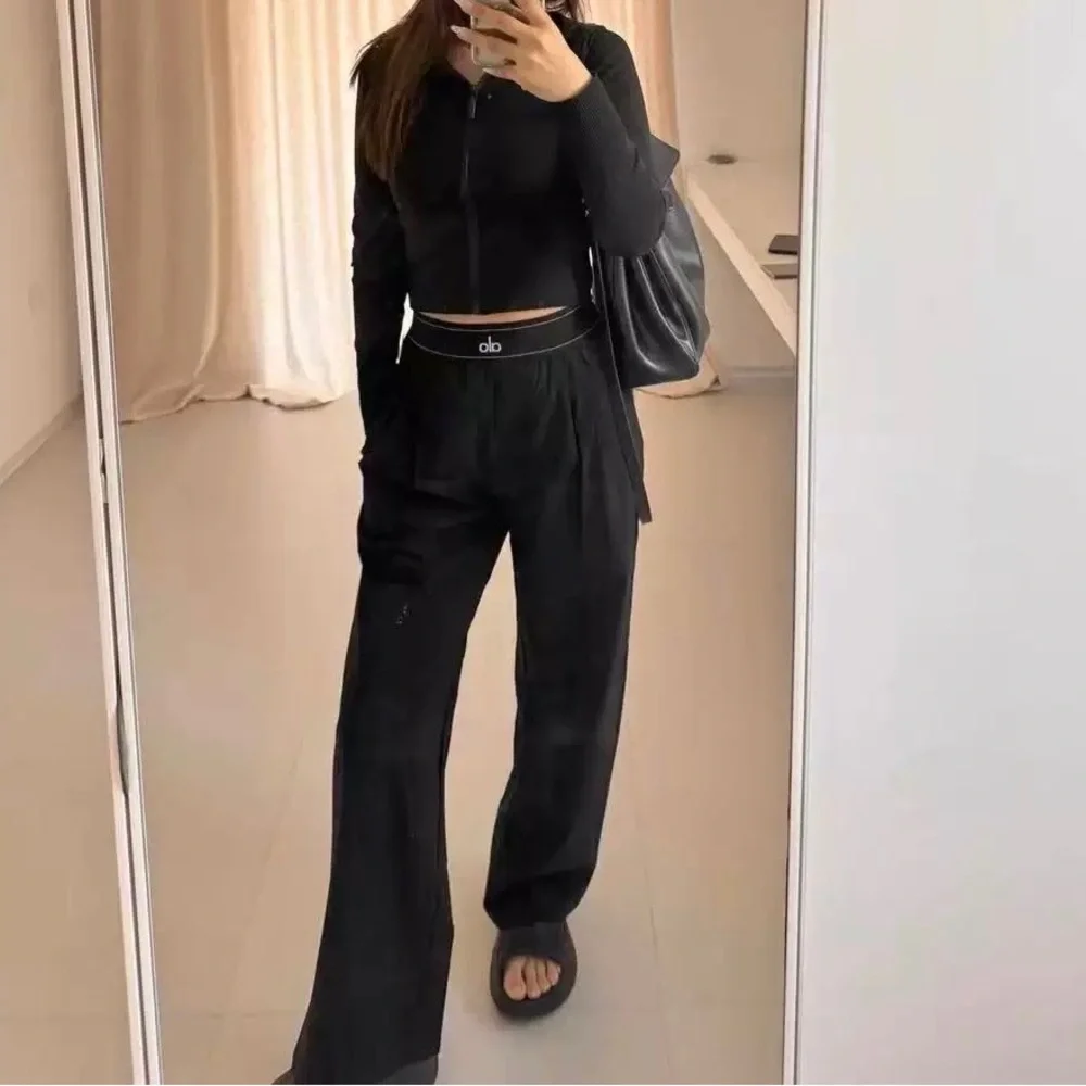 ALO Yoga Black Wide Leg Pants